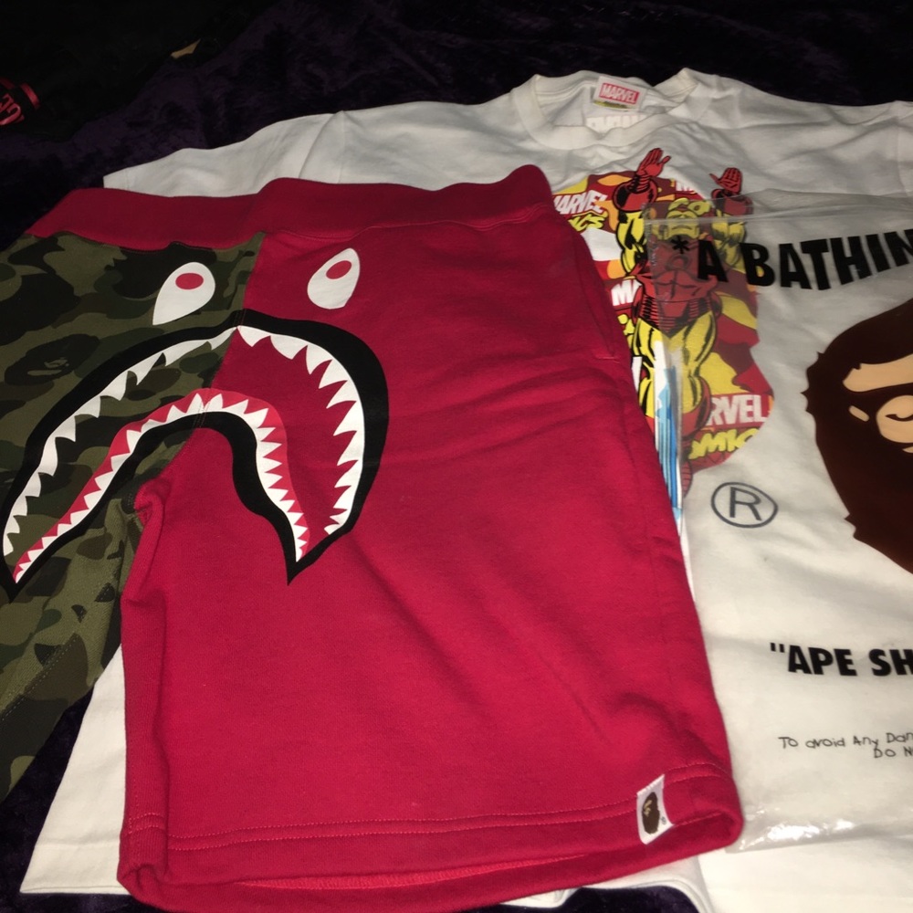 Authentic Bape shorts and Shirt